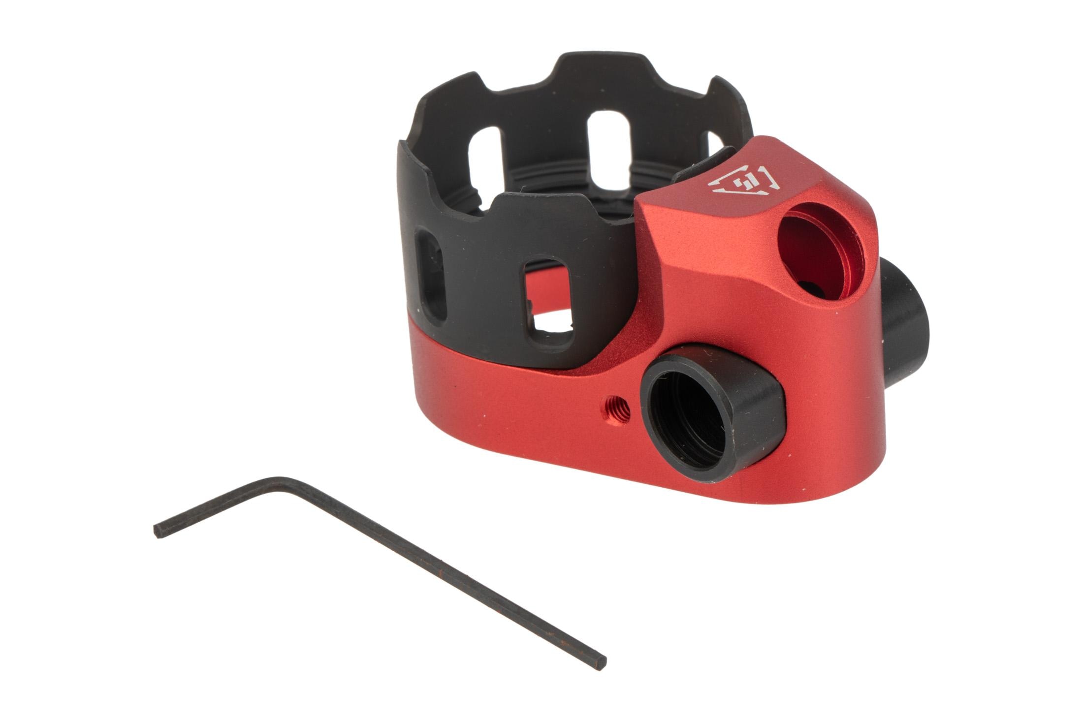 Strike Industries TRIBUS Enhanced AR-15 Castle Nut and End Plate - Red